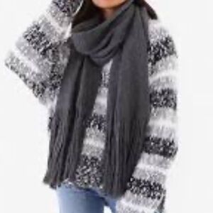 Lucky Brand Brushed Solid Grey Scarf NWT